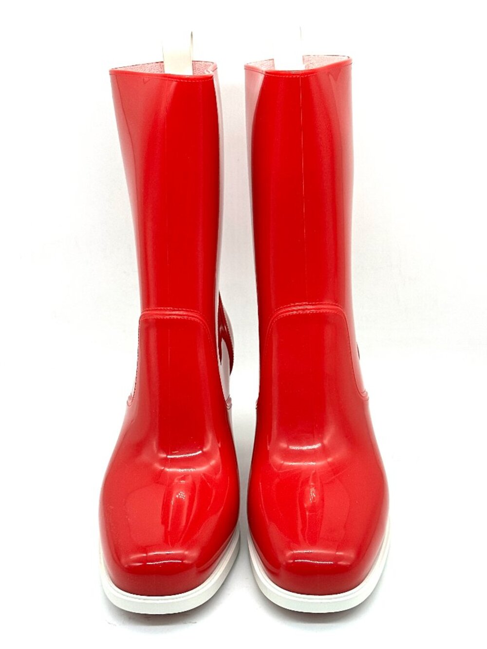 Christian Louboutin LOUBIRAIN 70 PVC Rubber Rain Rainboots Block Heel Boots - Picture 6 of 14